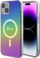 Обвивка за телефон Guess IML Iridescent MagSafe, за iPhone 15 Plus, проѕирна со бои