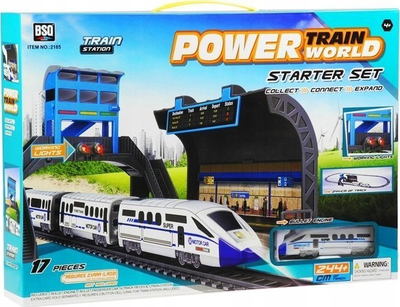 Set tren lodër Leantoys, elektrik me bateri, pistë 244 cm, shumëngjyrësh