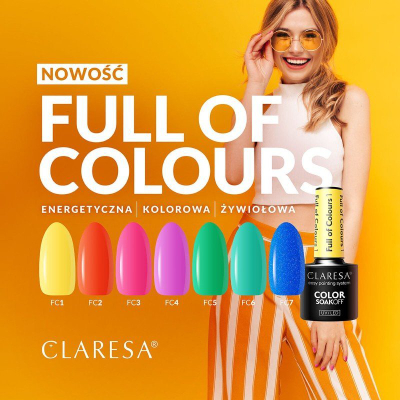 Llakk hibrid për thonj Claresa Full of Colours 2, 5g, ngjyrë e ndezur
