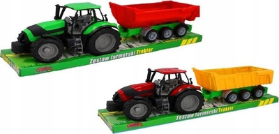 Lodër traktor Gazelo G096471 me rimorkio, 50 cm, jeshil me të kuqe