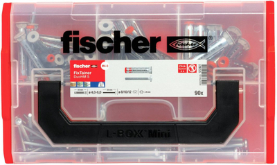 Set dyle për mure bosh Fischer FixTainer DuoHM S, 55mm, 90 copë, i kuq
