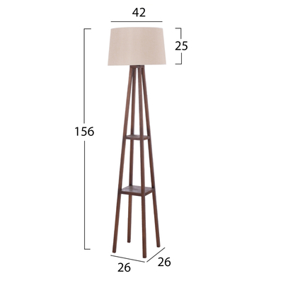 Llambë dyshemeje HM7695.01, dru arre, 156cm, kapak bezhë