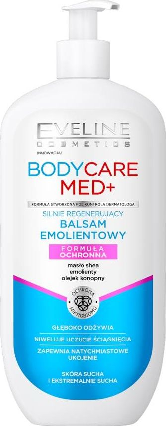 Лосион за тело Eveline Body Care Med+, регенерирачки, емолиентен, 350 ml