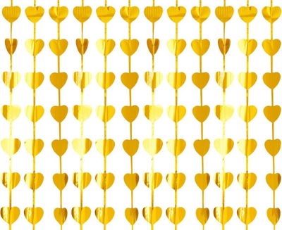 Perde dekorative GoDan B&amp;C, zemra metalike ari, 100 x 200cm, e artë