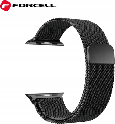 Rrip ore inteligjente Forcell F-Design, për Apple Watch 42-49mm, çelik inox, i zi