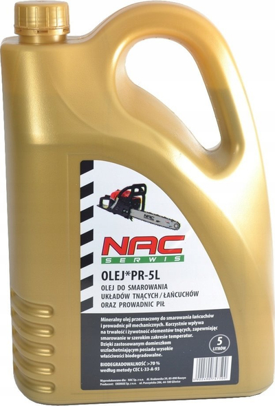 Масло за ланец на пила NAC, минерално, биоразградливо, 5L