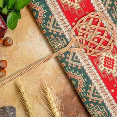 Kamxhik për qilima i punuar me dorë, rattan i qëndrueshëm, i lehtë, natyral