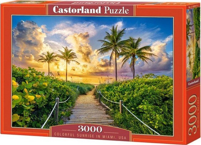 Puzzle Castorland Colorful Sunrise in Miami, 3000 copë, 92 x 68 cm, shumëngjyrësh