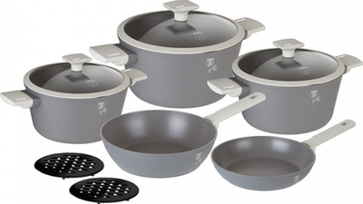 Set tenxheresh Berlinger Haus BH-7061N Aspen, 10 pjesë, veshje titan, gri