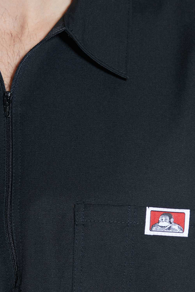 Këmishë pune Ben Davis Half Zip, me mëngë të shkurtra, poliestër pambuk, njëngjyrëshe