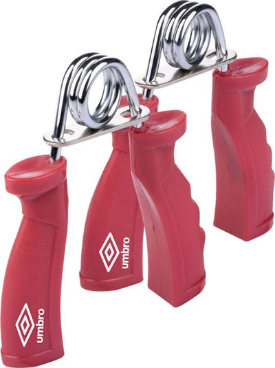 Рачни стеги за вежбање Umbro Hand Grips, 15 kg, сет од 2 парчиња, црвена