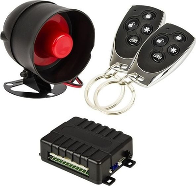 Alarm veture BLOW AS1, sistem 3 kanalesh, me sirenë dhe telekomanda, i zi