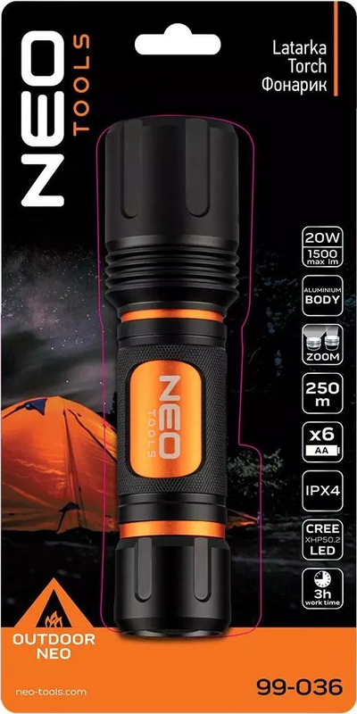 Elektrik dore me bateri Neo 6xAA 1500 lm CREE XHP50.2 LED