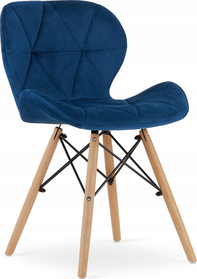Set tavoline LEOBERT Todi 60cm me 2 karrige Lago, 60x60x75cm, e bardhë me blu navy