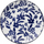 Pjatë ëmbëlsirash TKS Maria D19, porcelan, 19cm, e bardhë me blu