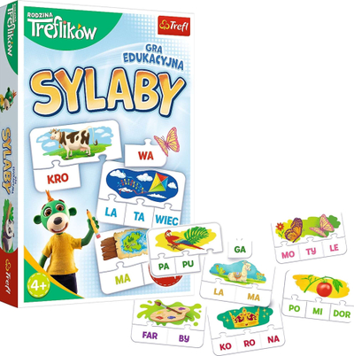 Lojë puzzle edukative Trefl Syllables The Treflik Family, rrokje, 4+, shumëngjyrëshe