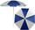 Чадор за плажа Enero Camp Beach Parasol, 160 cm, UV заштита, бело и сино