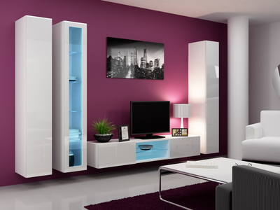 Dolap i varur Cama VIGO 180, 180x40x30 cm, MDF, i bardhë me shkëlqim