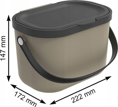 Kosh plehrash Rotho Albula, 3.2L, plastikë e ricikluar, cappuccino