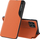 Kllëf telefoni Hurtel Eco Leather View Case Samsung Galaxy A22 4G, me mbajtëse, portokalli