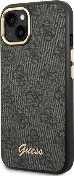 Futrollë telefoni Guess 4G Vintage Gold Logo për iPhone 14 Plus 6.7", e zezë