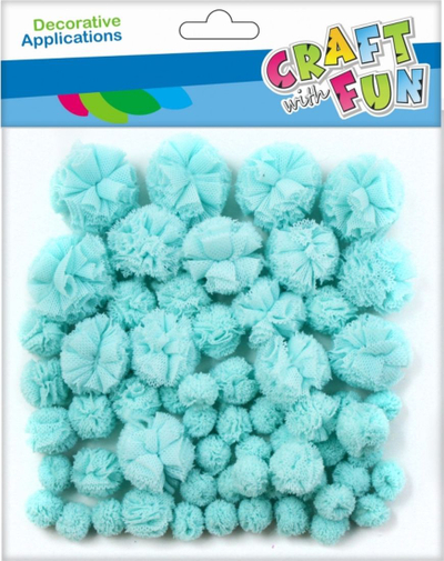 Pomponë dekorativë Craft with Fun, 6 mm, të kaltër