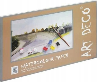 Bllok akuareli ArtDeco Watercolour Paper A5, 300g, 10 fletë, i bardhë