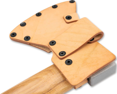 Këllëf lëkure për sëpatë Boker Plus Appalachian, lëkurë e vërtetë, me kapëse metalike, ngjyrë natyrale
