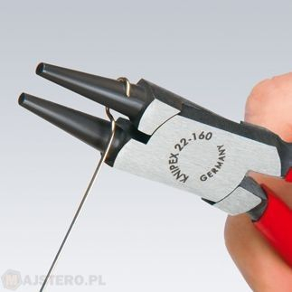 Pinca me majë t’rumbullakët Knipex 22 02 160, 160mm, doreza t’izolume, t’kuqe