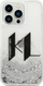 Mbulesë telefoni Karl Lagerfeld Liquid Glitter Big KL, për iPhone 14 Pro, e fortë, argjendtë