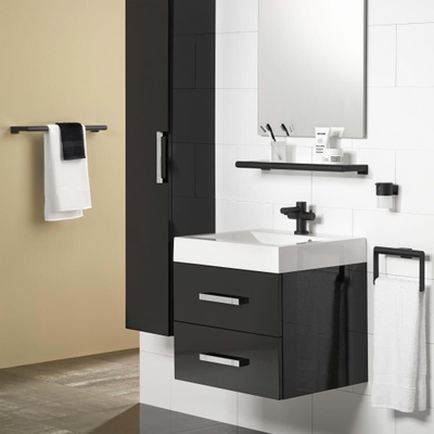 Mbajtës peshqiri për banjo Tiger Bold, 60 cm, çelik inox, i zi mat
