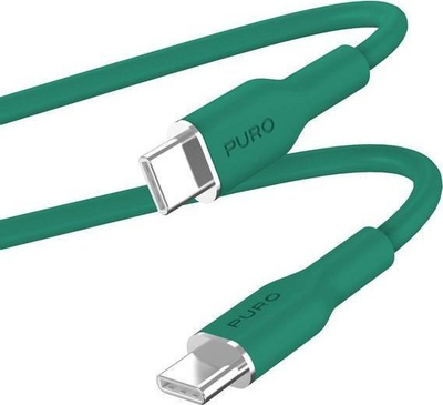 Kabllo USB C Puro Icon Soft, USB C me USB C, 1.5 m, jeshile