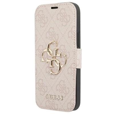 Mbulesë telefoni Guess GUBKP13X4GMGPI për iPhone 13 Pro Max 6.7\", tip libër, rozë