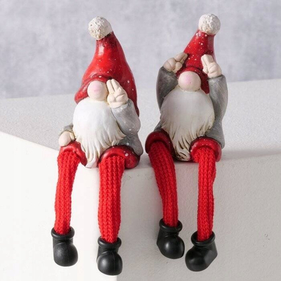 Figurinë qeramike Hayo xhuxh ulur, 18 cm, e kuqe gri
