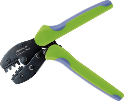 Алатка за пресување кабли Schwaiger SOZG0100, 2.5/4/6 mm, гумена рачка, повеќебојна