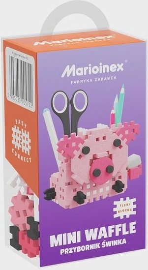 Arka ndërtuese Marioinex Mini Waffle Piggy Organizer, 70 elemente, shumëngjyrëshe