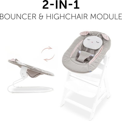 Лулка-улешка за бебе Hauck Alpha Bouncer 2in1 Powder Bunny, до 9 kg, беж