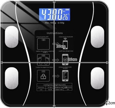 Peshore inteligjente personale me Bluetooth, deri 180 kg, e bardhë