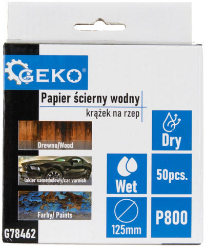 Disqe smerili waterproof, 125mm, P800, ngjitës hook and loop