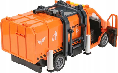 Kamjon lodër plehrash ToyStar Garbage Truck, me drita e zë, me kontejner ngritës, portokalli