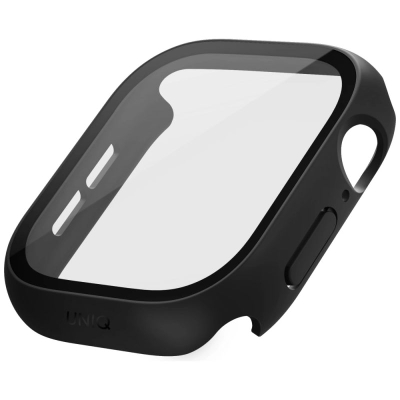 Заштитна маска за паметен часовник Uniq Nautic за Apple Watch 46mm, со вградено стакло, црна