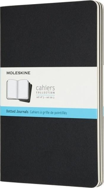 Set fletore Moleskine Cahier Journals L, 13x21cm, faqe me pika, të zeza