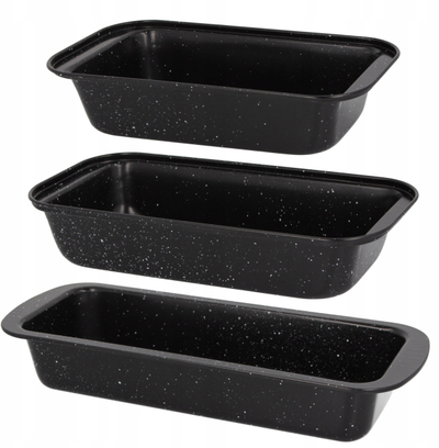 Set tepsish për pjekje Brunbeste BB-2556, 3 copë, veshje mermeri, gri