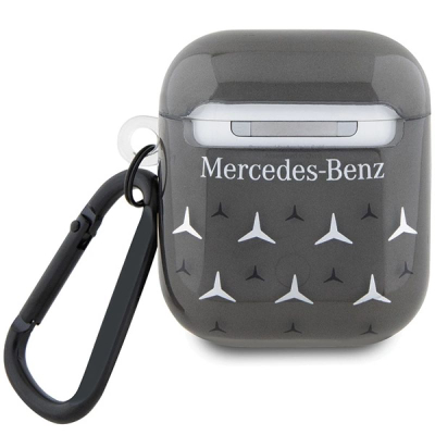 Mbulesë Mercedes MEA28DPMGS për AirPods 1/2, prej TPU‑je, me yll të madh, e zezë