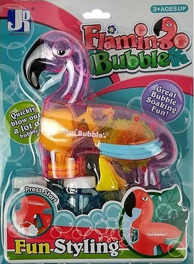 Pistoletë flluskash Lean Sport Pink Flamingo, me 2 shishe lëngu, rozë