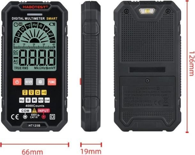Multimetër dixhital Habotest HT125B, NCV, ekran i madh, portokalli