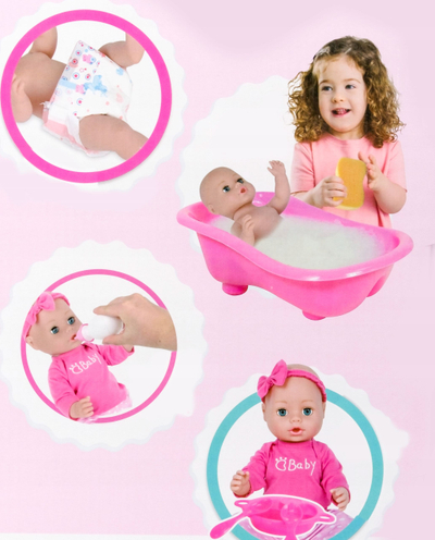 Kukull bebe Norimpex Newborn Baby Doll Peeing, 43cm, interaktive, me shumë ngjyra