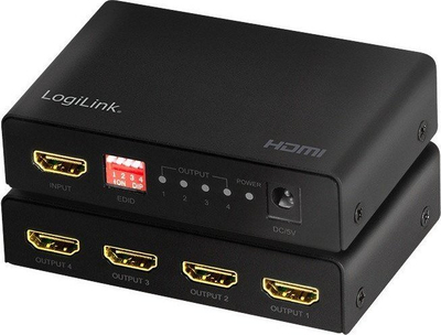Splitter HDMI LogiLink HD0038, 1 me 4 porta, 4K 60Hz, i zi