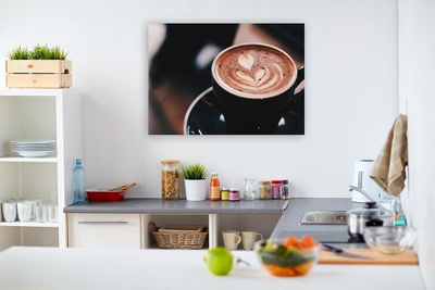 Pikturë në kanavacë Coffee Latte Cup, 60x40 cm, kornizë MDF, shumëngjyrëshe