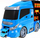 Lodër kamion transportues Ramiz Car Transporter, me makina dhe helikopter, blu
